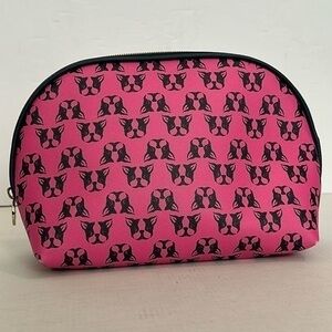 Dabney Lee Cosmetic Toiletries Travel French Bulldog/Boston Terrier Pink & Navy.